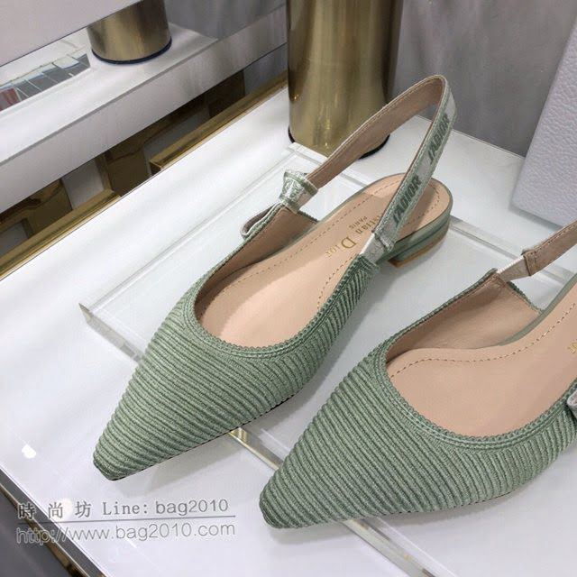 DIOR女鞋 迪奧2021專櫃新款Slingback鏤空刺繡網面平底涼鞋 J’ADIOR尖頭露跟涼鞋  naq1477